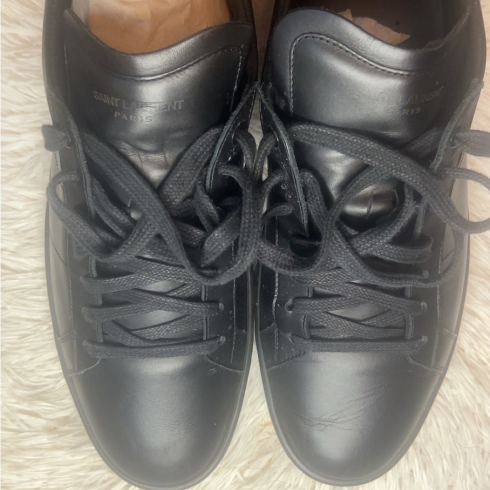 Saint Laurent Men's Black Leather Sneakers